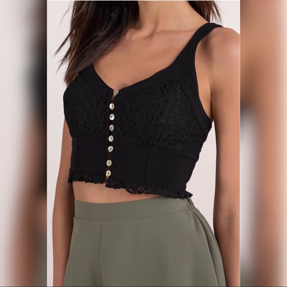 FREE PEOPLE LACE CROP - Picture 1 of 4